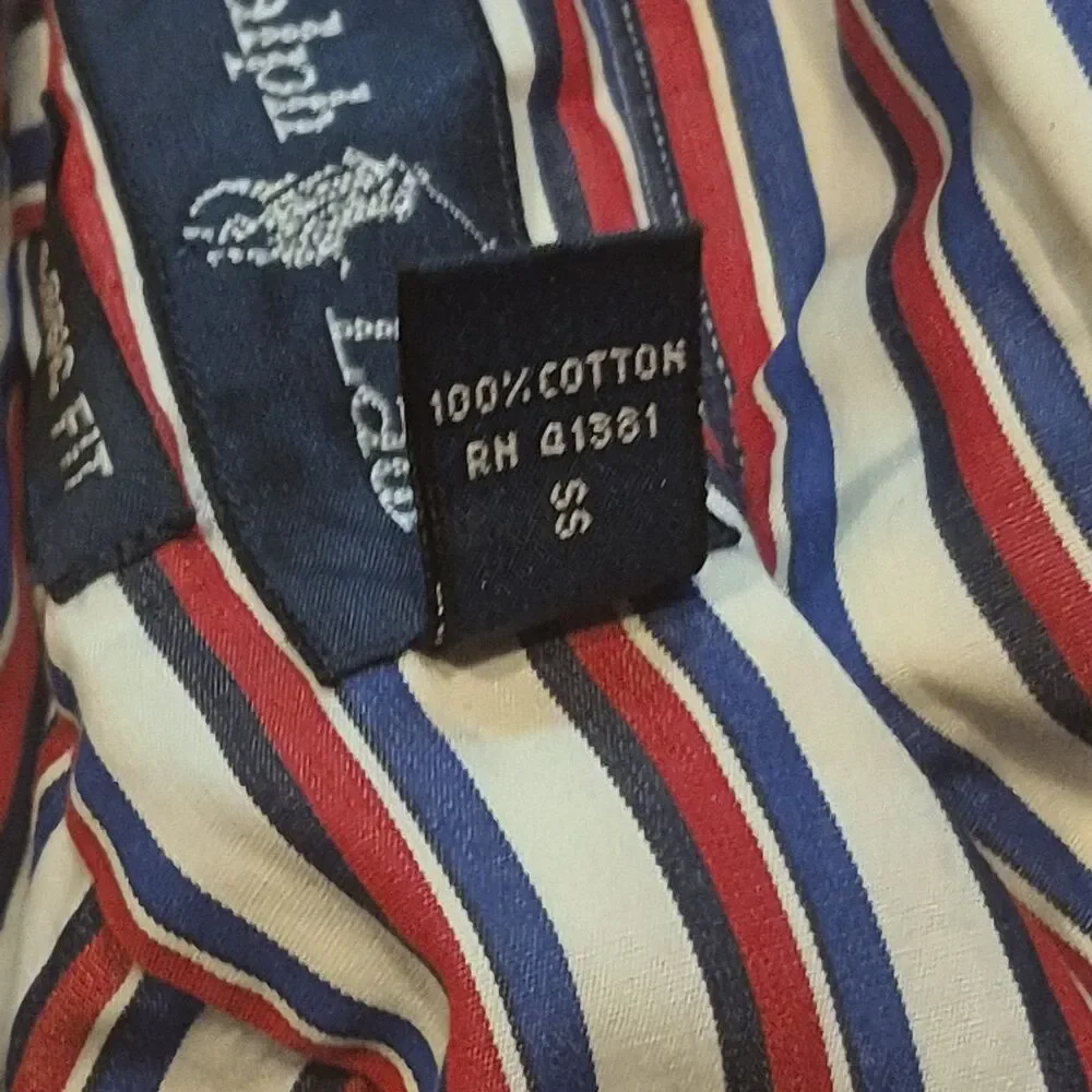 Polo Ralph Lauren Striped Polo Shirt Classic Fit Mens Size XL Red White Blue